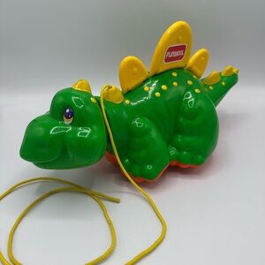 Vintage 1993 Playskool Dinoroule Dinosaur Pull Along Baby Toy W Sounds!